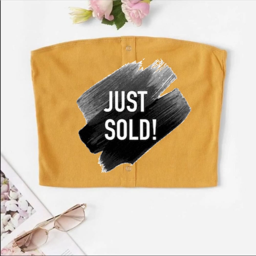Mustard ribbed bandeau